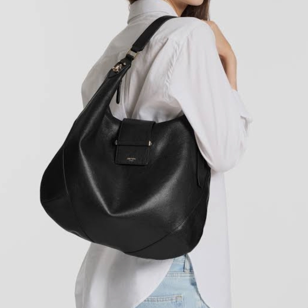 Jimmy Choo Bar Hobo Black Biker Bag